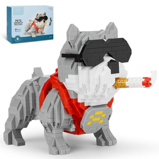 QLT QIAOLETONG bully pitbull micro blocks set for compact, detailed display.