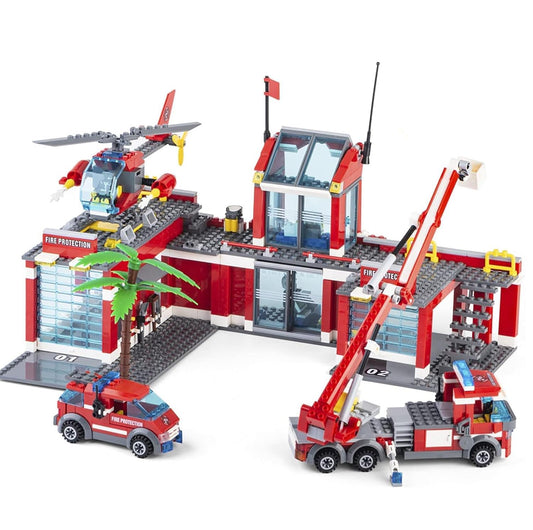 QLT QIAOLETONG city fire station building sparks imaginative play and teamwork.