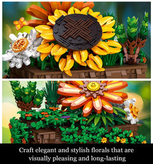 QLT QIAOLETONG colorful flowers detail with sunflowers and gerberas