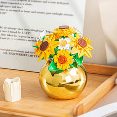 QLT QIAOLETONG Sunflower Building Set with step-by-step guides supports crafting