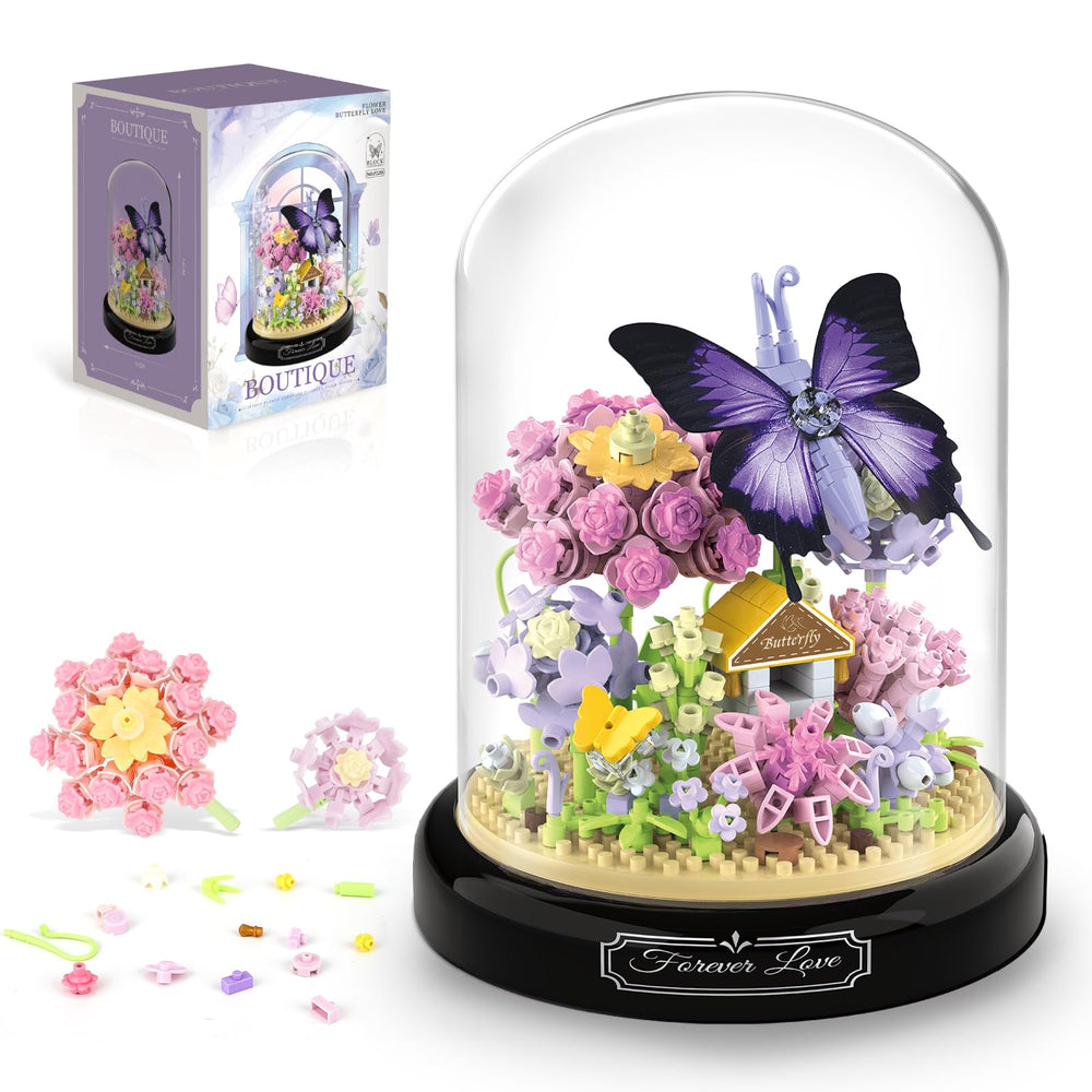 QLT QIAOLETONG flower bouquet building kit with 582 pieces for a realistic year-round display.