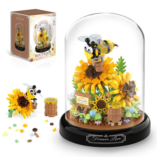 QLT QIAOLETONG flower bouquet building set bee for vibrant year-round decor.