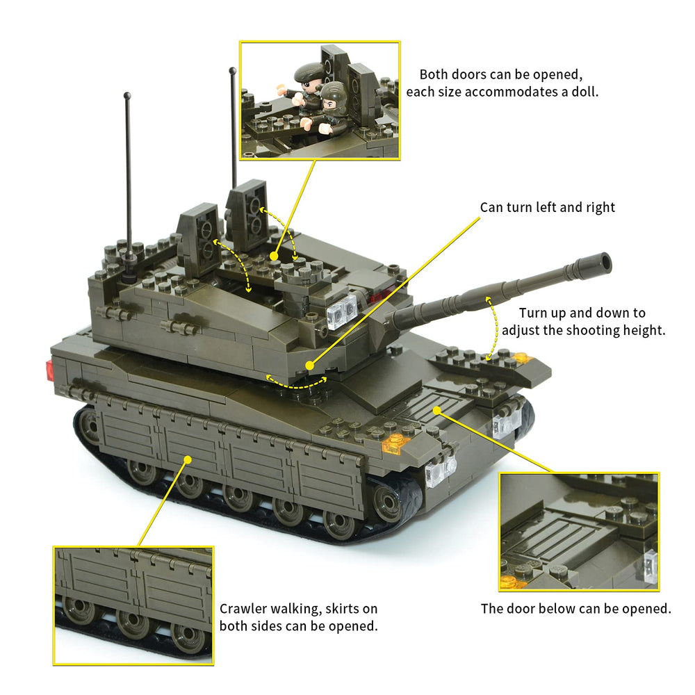 QLT QIAOLETONG Merkava cockpit rotates for dynamic posing and storytelling.