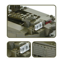 QLT QIAOLETONG Merkava tank model side view highlighting sturdy construction for imaginative play.
