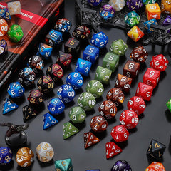 QMay DND Dice Set color-saturated dice collection ready for RPG nights.