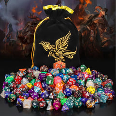 QMay polyhedral set includes D20 through D4 for RPG campaigns