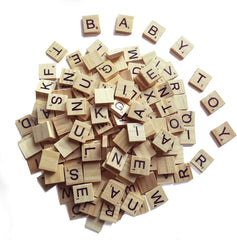 QMET wood scrabble tiles close-up for durable craft projects