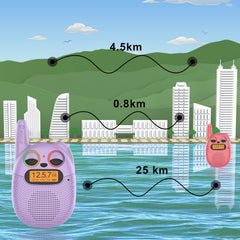 QNIGLO kid walkie-talkies ideal for outdoor games like hiking.