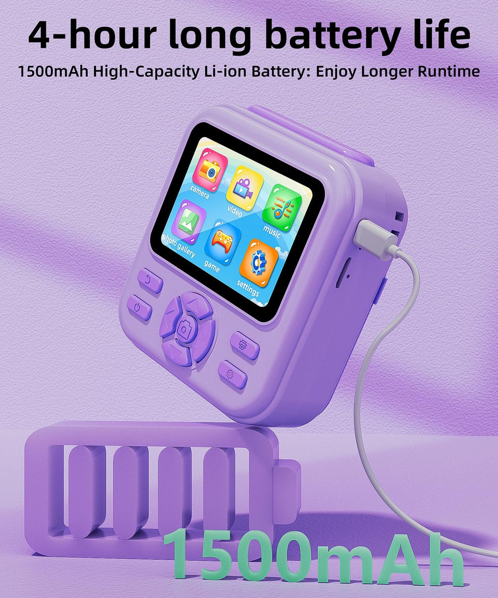 Qnxoat r Kids Camera Instant Print purple paper rolls for printing