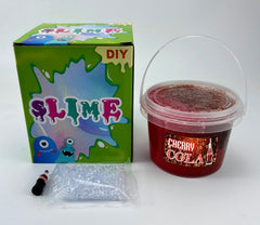 QOFRJTU Crunchy Fishbowl Slime texture close-up highlights tactile crunch for sensory play.
