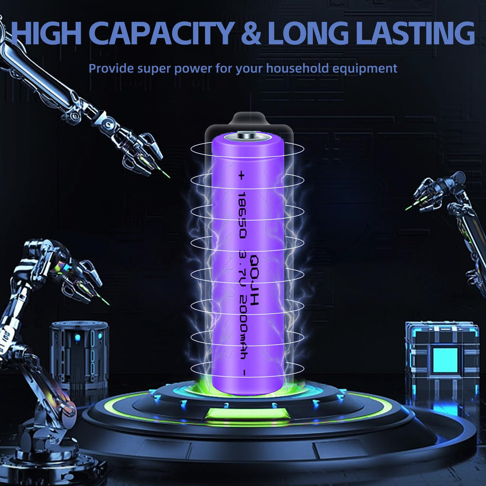 QOJH battery in flashlight shows extended runtime with reliable performance.