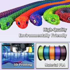 QOUXZ gradient-color snake appearance catches light for room ambience.