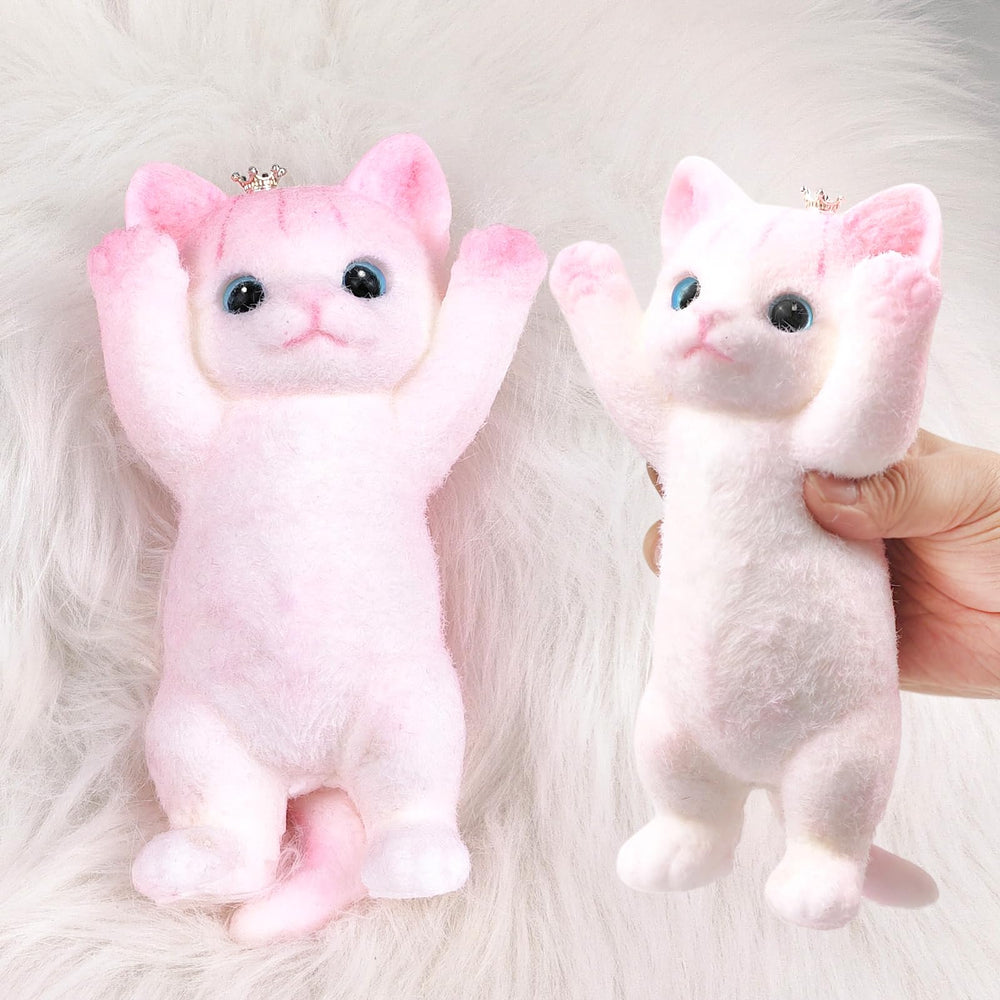 QOUXZ hand-painted cat squishy toy large for stress relief and focus