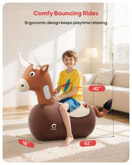 QPAU inflatable reindeer hopper durable fabric cover adds comfort and longevity.