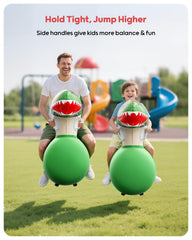 QPAU Kids Dinosaur Hopper front view highlights safe handle and wide base.