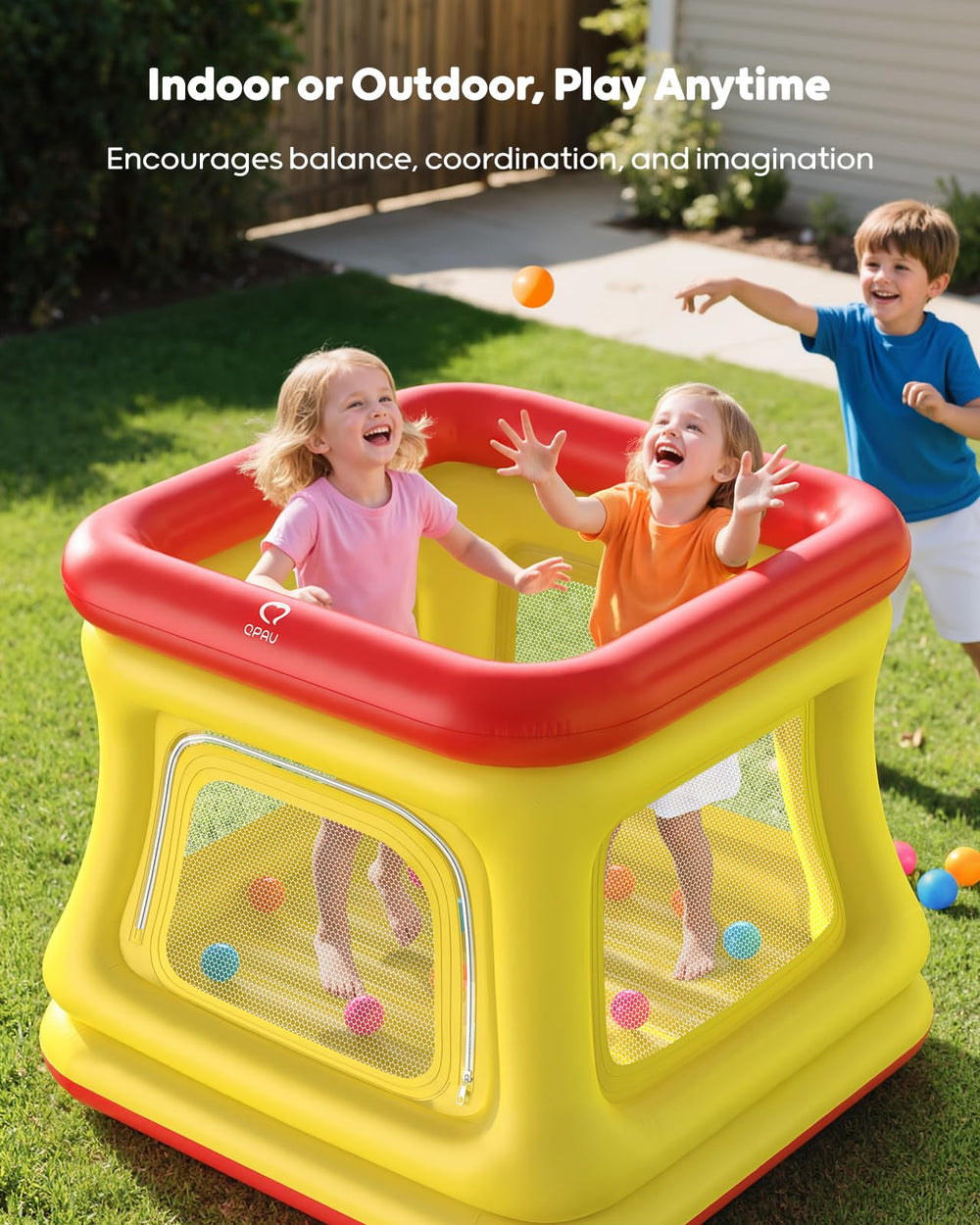 QPAU soft-durable PVC resists punctures while staying gentle on toddlers’ skin.