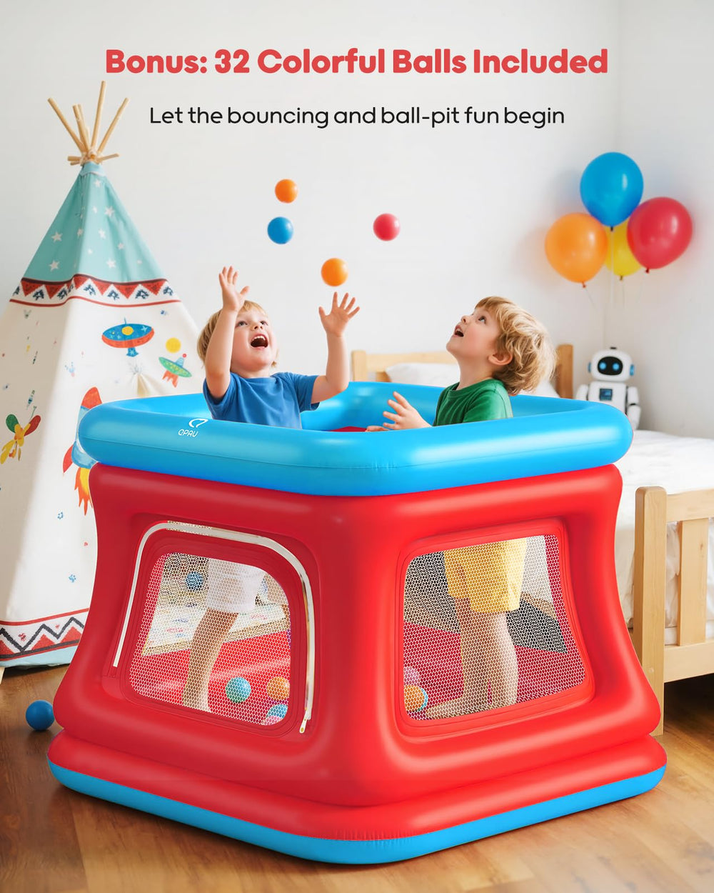 QPAU toddler trampoline setup — stable, age-appropriate bounce for active play.