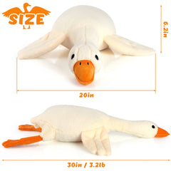 Qpewep weighted goose plush with bead filling for comforting hugs.