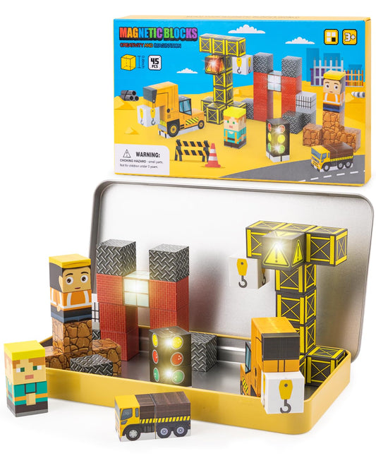 Qrooper magnetic blocks travel case keeps toys organized during trips.