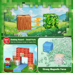 QRPQT 200pcs magnetic blocks with pattern suggestions boosts focus and spatial awareness.
