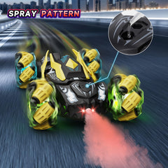 Qryselen RC car with LED lights and mist for dramatic night display