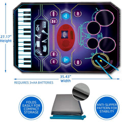 QShark drum set and piano mat with 24 keys for exploration.