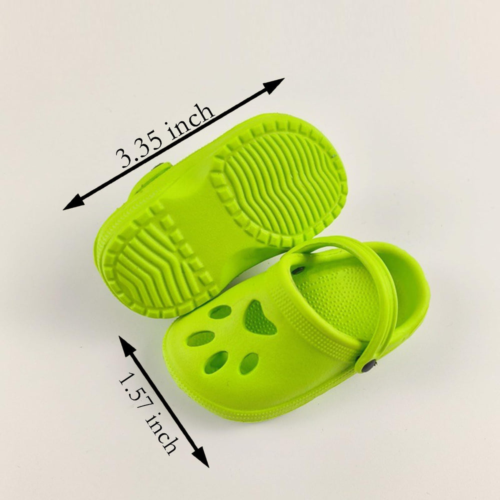 QSKJJI 18-inch green doll clogs sturdy for active play