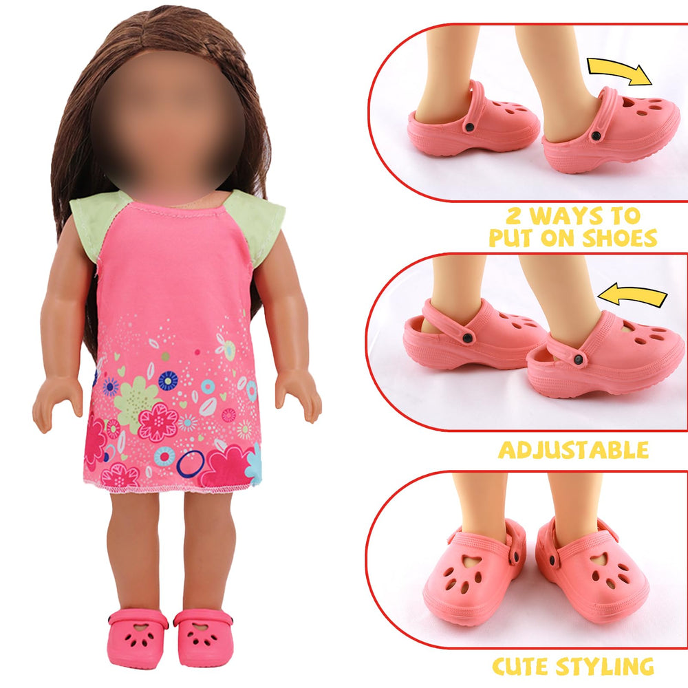 QSKJJI 18-inch yellow doll clogs add sunny day style