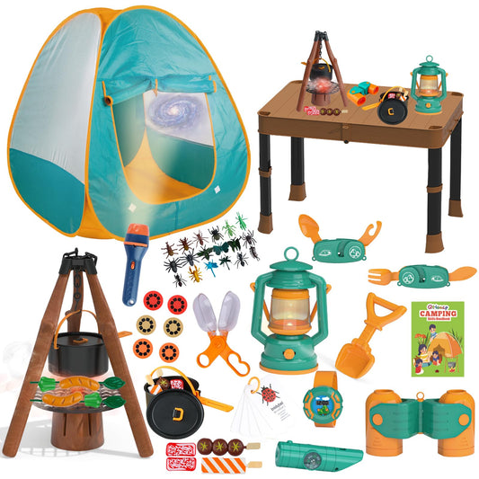 Qtioucp kids camping tent creates a cozy private base for imaginative play.
