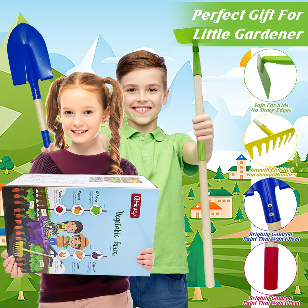Qtioucp kids garden pretend play setup promotes imaginative outdoor exploration.