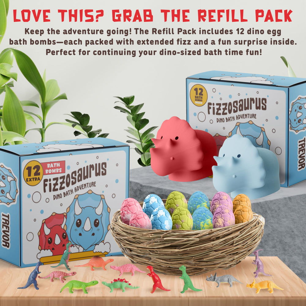 Quack Quack Moo 12-pack dino bath bombs for varied bath time fun