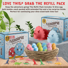 Quack Quack Moo 12-pack dino bath bombs for varied bath time fun