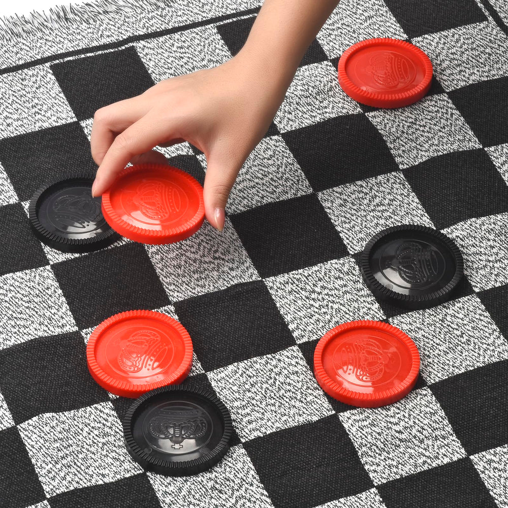 QuadPro checkers play mat is safe, durable, and machine washable.