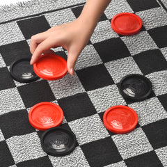 QuadPro checkers play mat is safe, durable, and machine washable.