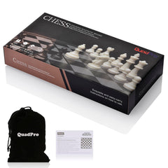 QuadPro portable chess set with extra pocket for piece storage