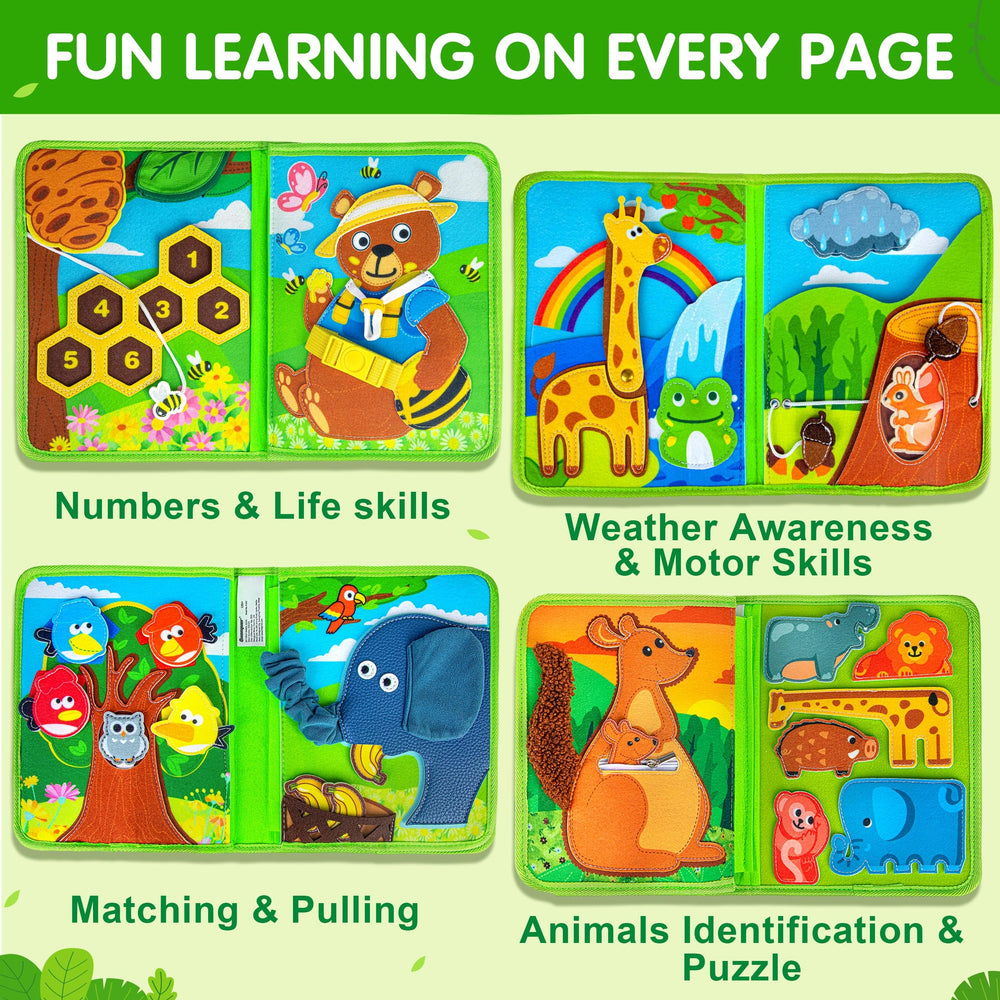 Quanquer Animal Busy Book reinforced stitching for durable everyday play
