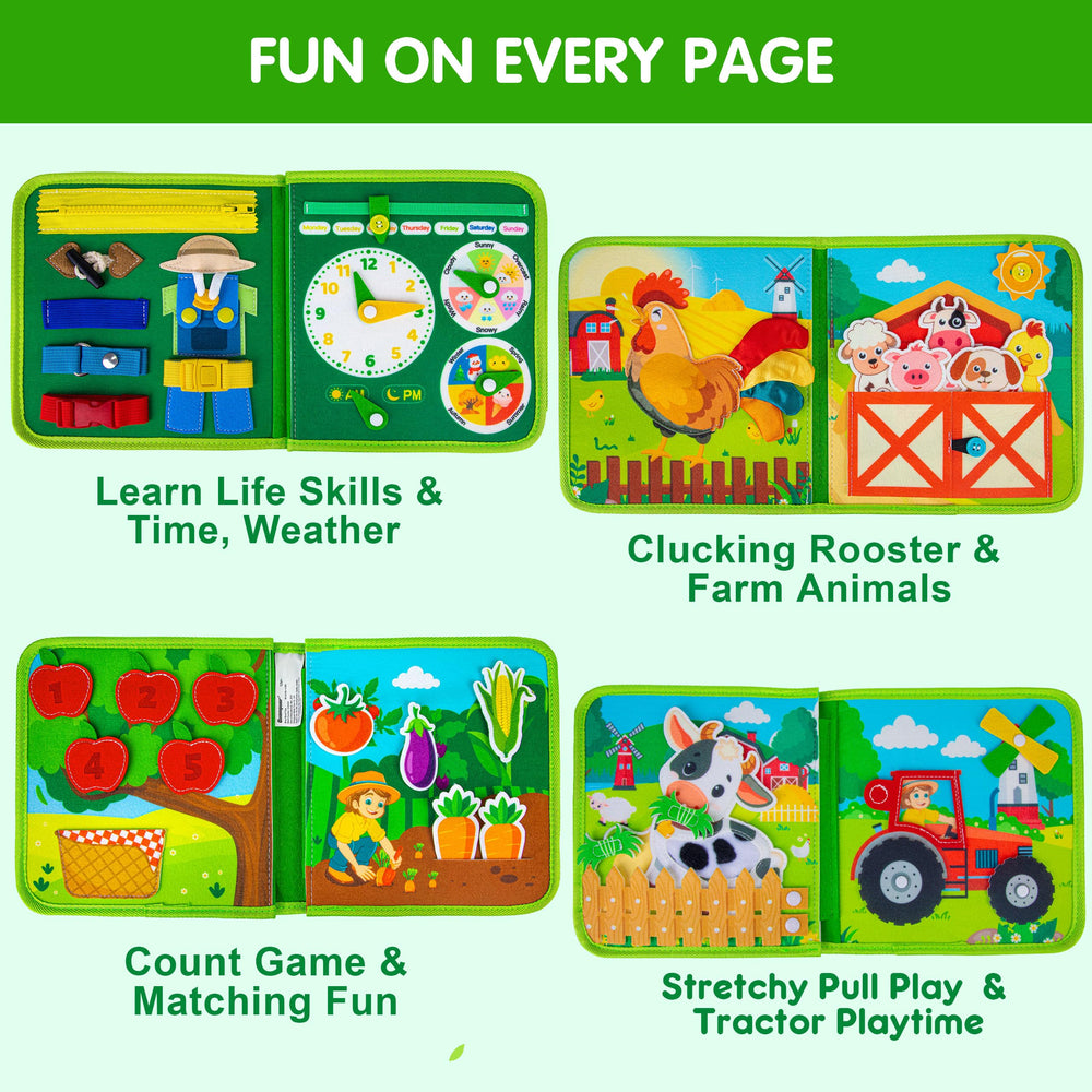 Quanquer Montessori Busy Book Color Number page combines color play with number awareness.