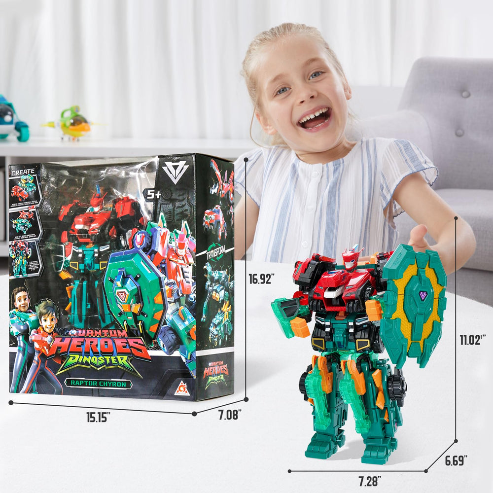 Quantum Heroes Dinoster eleven-inch tall figure suitable for display and play.