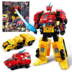 Quantum Heroes Dinoster Raptor Tron transforming to robot mode for action play.