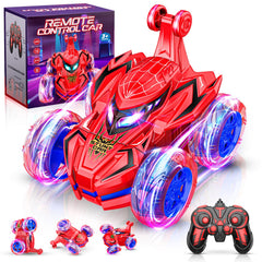 Quapify remote control car front view with LED wheels for vibrant night driving.