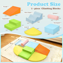 QUCHI climbing blocks removable cover image shows easy cleaning for hygienic play.