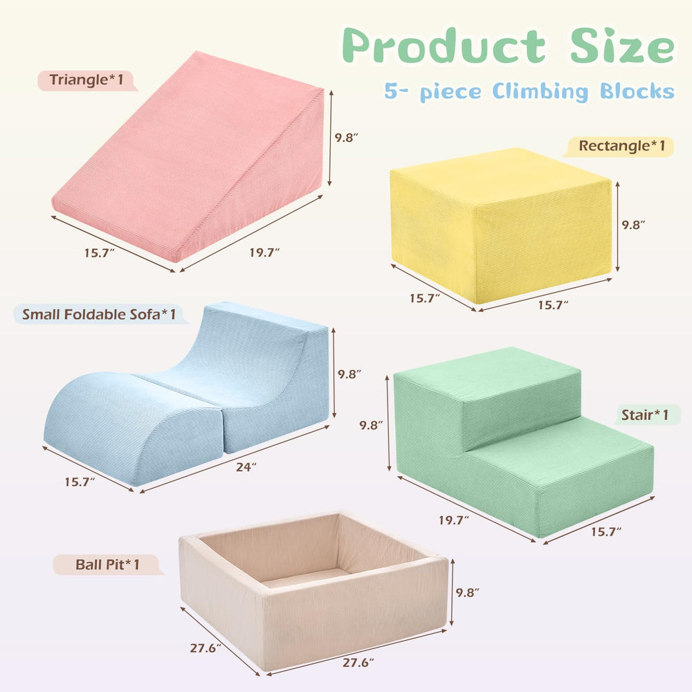QUCHI foam blocks with ball pit cover for easy cleaning and imaginative play.