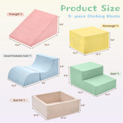 QUCHI foam blocks with ball pit cover for easy cleaning and imaginative play.