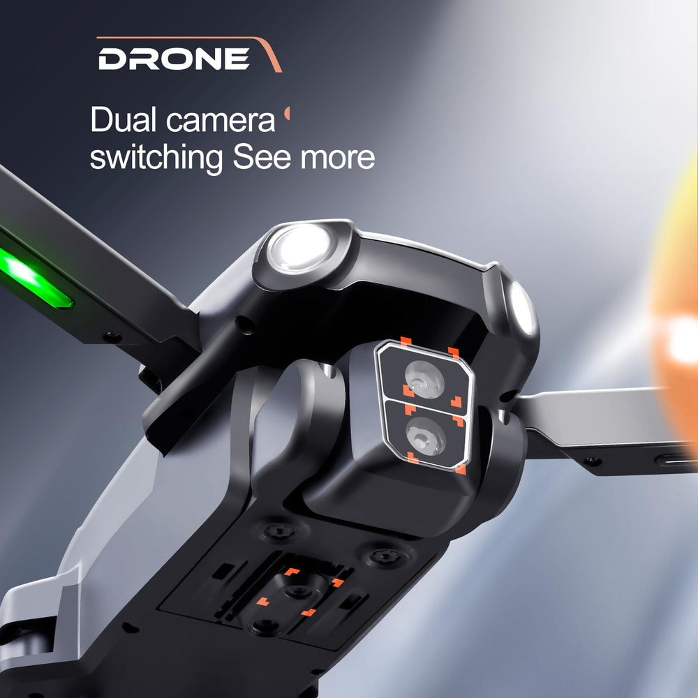 Qudify two batteries with LED lights boost flight time and visibility.