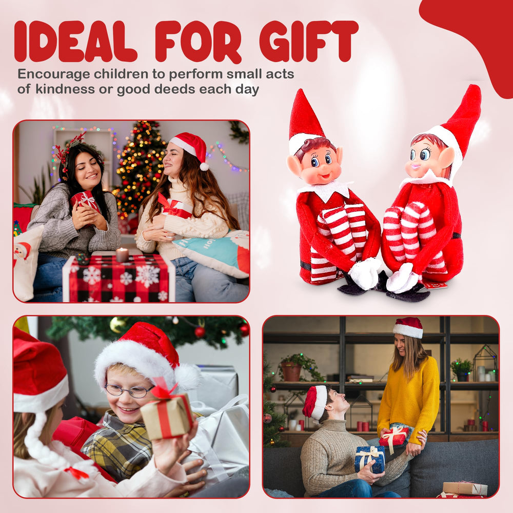 Quebec Naughty Elf Set couple dolls provide double the fun in holiday setups.