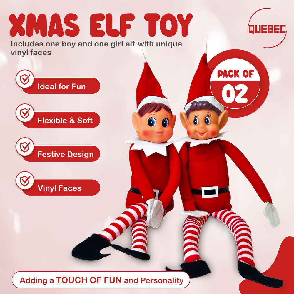 Quebec Naughty Elf Set elvie figure ideal for imaginative stories and shelf decor.