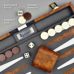 Queensell dice cups included for tidy rolling during play
