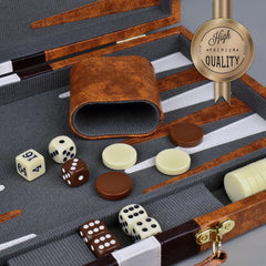 Queensell backgammon on a table during family game night