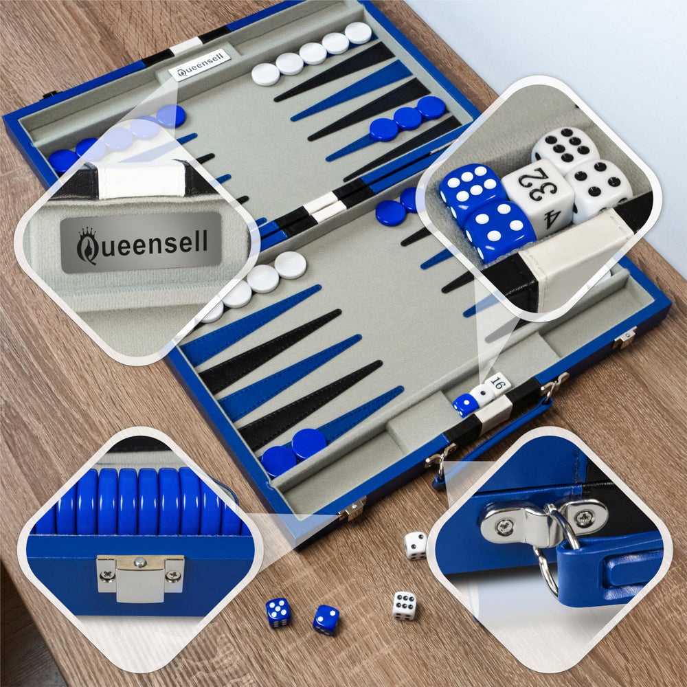Queensell backgammon soft felt surface offers quiet, smooth moves