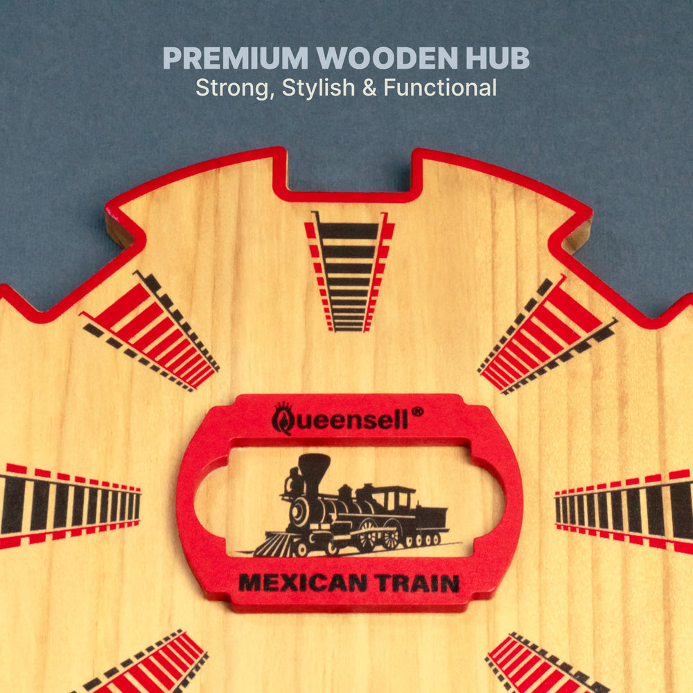 Queensell classic wooden hub for organized game night.